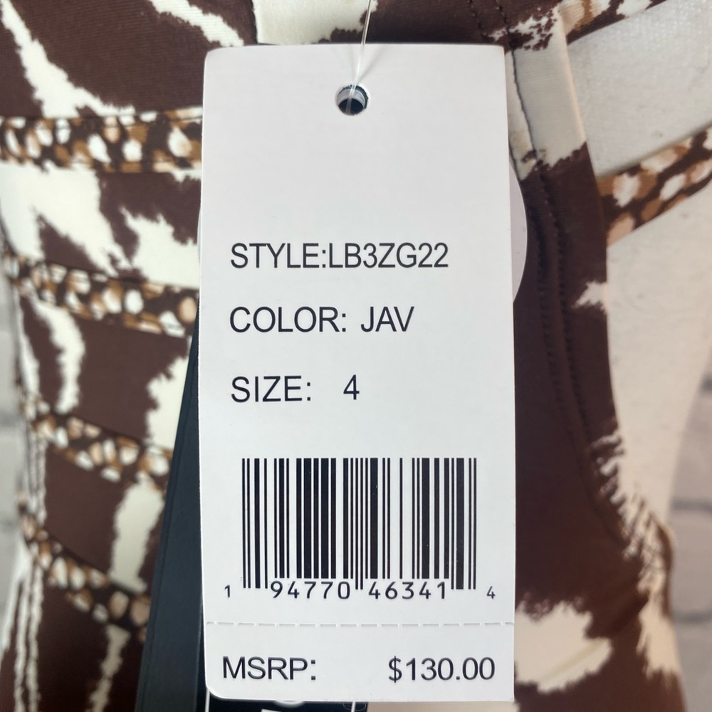La Blanca Animal Print One Piece Swim Suit White & Brown Size 4 NWT Zebra Print - Picture 10 of 12